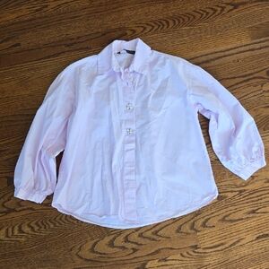 Zara Cotton Top With Embelished Buttons